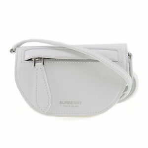 BURBERRY White Leather Shoulder Bag